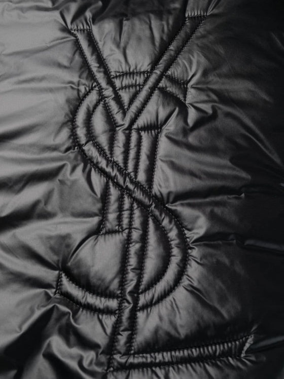 Saint Laurent Cassandre logo-embossed hooded raincoat