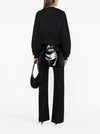 Off White Printed Crop Sweatshirt