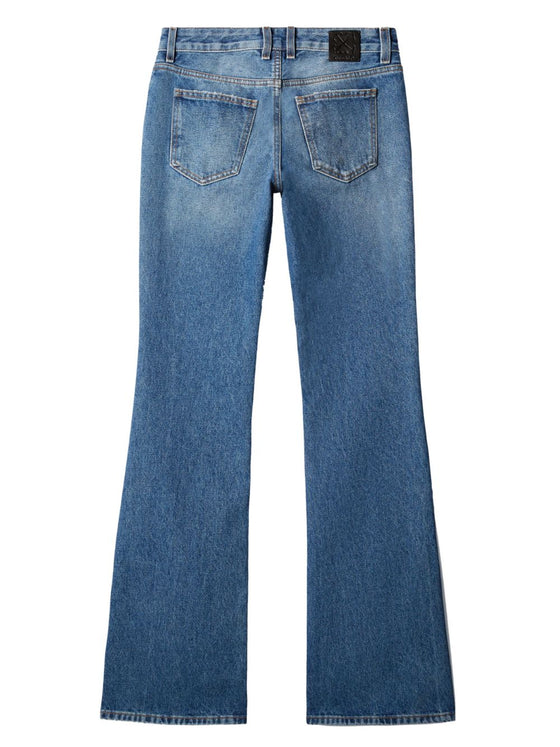 Off White Mid-rise flared jeans