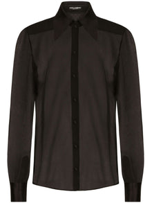  Dolce & Gabbana Silk chiffon shirt with satin details