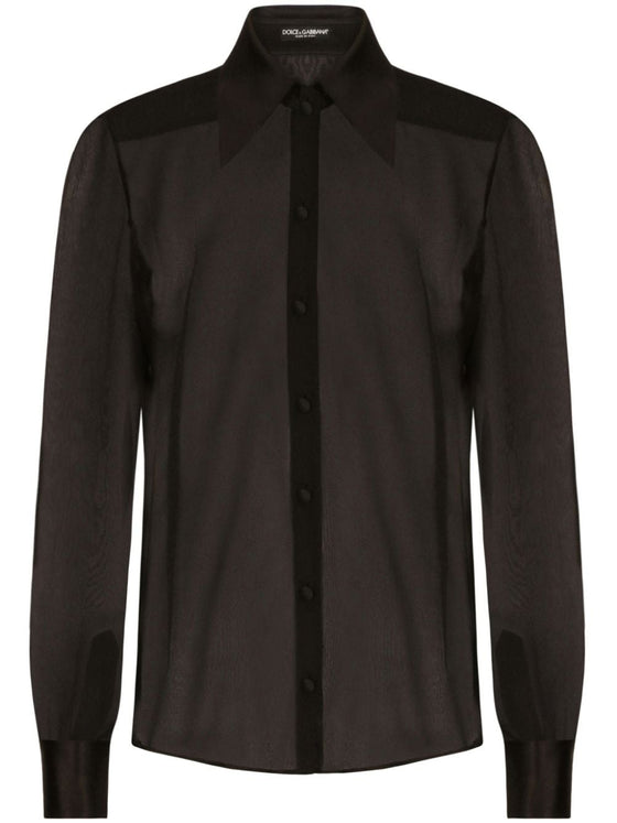 Dolce & Gabbana Silk chiffon shirt with satin details