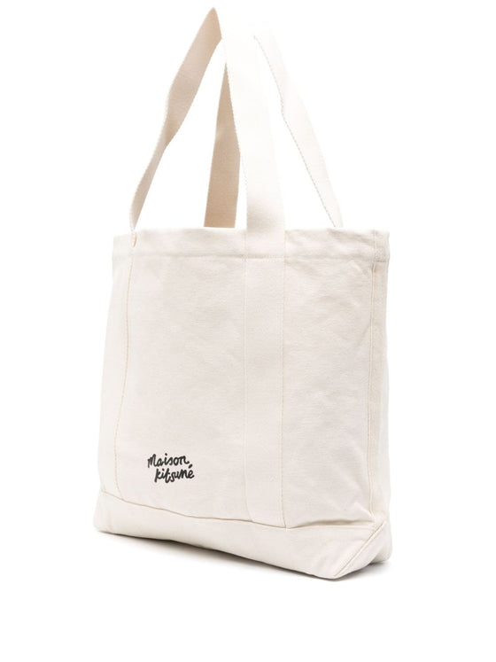 Maison Kitsuné Maison Kitsune fox head-print cotton tote