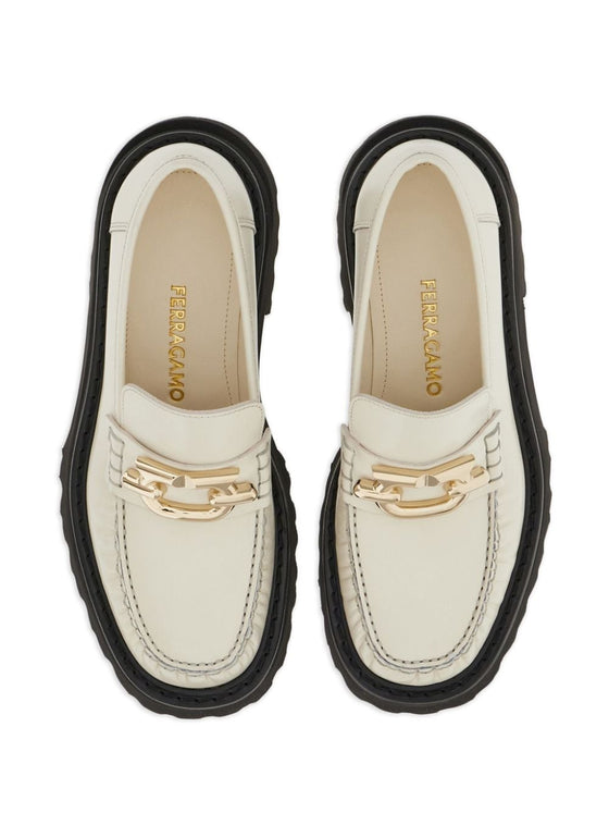 Ferragamo Gancini-plaque Leather Loafers