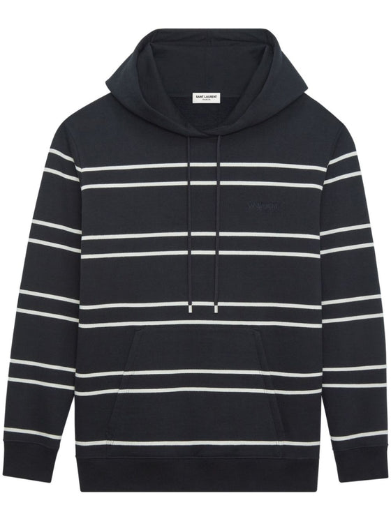 Saint Laurent striped cotton hoodie