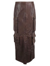 Fermas.Club Leather cargo long skirt