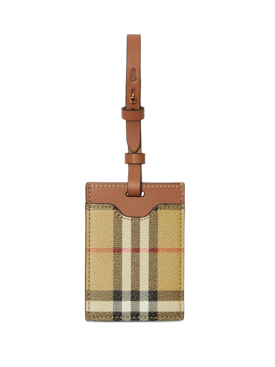 Burberry checkered luggage tag
