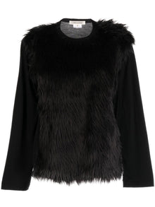  Comme Des Garcons Fur-detailing long-sleeve T-shirt