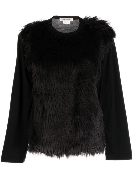 Comme Des Garcons Fur-detailing long-sleeve T-shirt