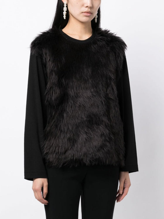 Comme Des Garcons Fur-detailing long-sleeve T-shirt