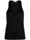 Saint Laurent plunging satin tank top