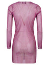 Santa Brand Flower-applique mini dress