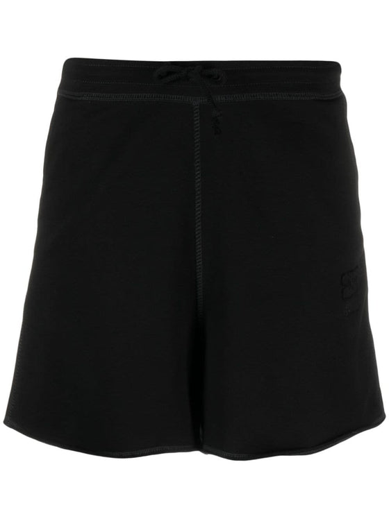 Ganni logo-patch shorts