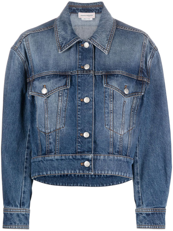 Alexander McQueen Cropped denim jacket
