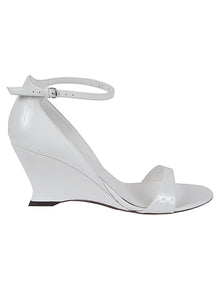  Ferragamo leather adjustable wedge sandals