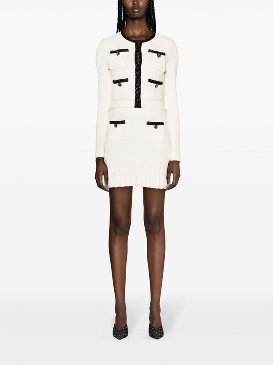 Self-Portrait Waffle-knit mini skirt