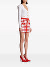 Balmain Gingham fine-knit miniskirt