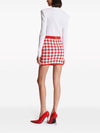 Balmain Gingham fine-knit miniskirt