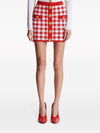 Balmain Gingham fine-knit miniskirt