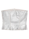 Ganni Silver Foil Denim Corsage