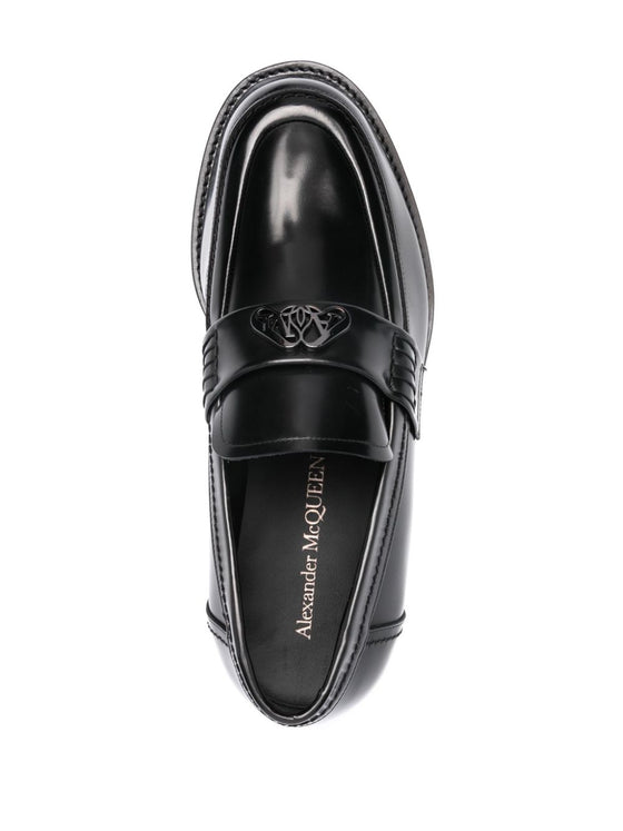 Alexander McQueen logo-plaque Leather Loafers