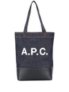A.P.C. logo print denim tote