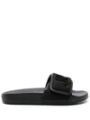 Jimmy Choo Fitz Slides Sandals with Embossed Logo