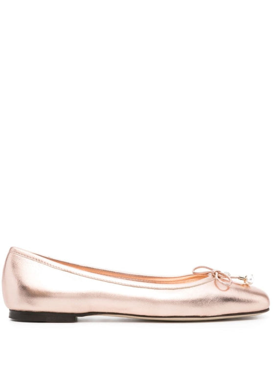 Jimmy Choo Elme metallic ballerina shoes