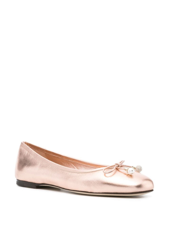 Jimmy Choo Elme metallic ballerina shoes