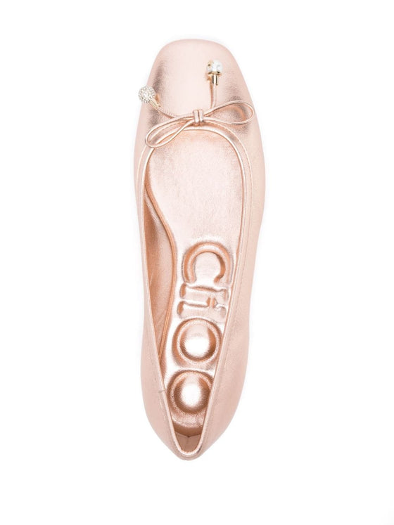 Jimmy Choo Elme metallic ballerina shoes