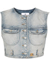 Courreges Pre Denim cropped vest