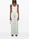 Casablanca Printed silk straight leg trousers