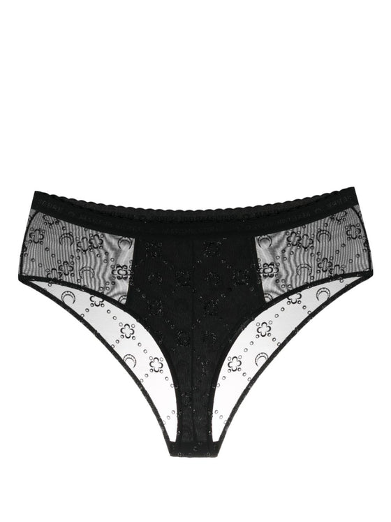 Marine Serre Mesh briefs with flocked monogram