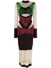 Marine Serre Regenerated lozenge-knit midi dress