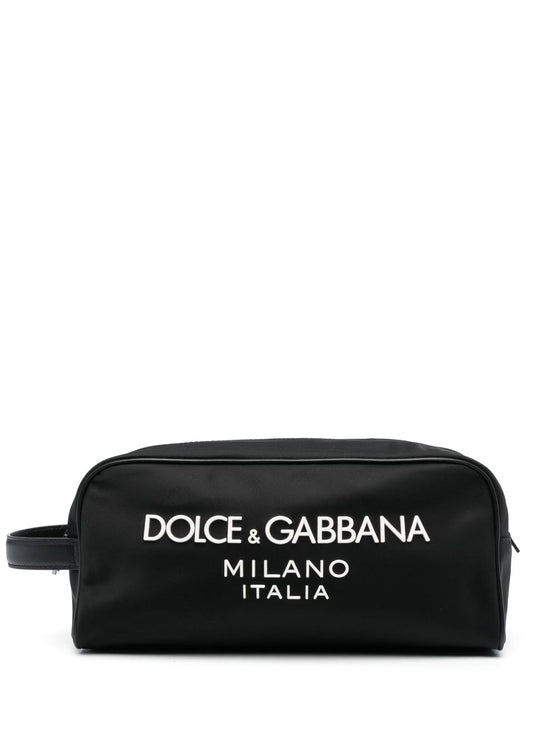 Dolce & Gabbana Nylon toiletry bag with rubberized logo