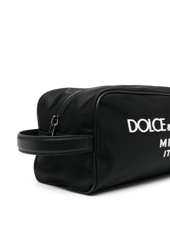 Dolce & Gabbana Nylon toiletry bag with rubberized logo
