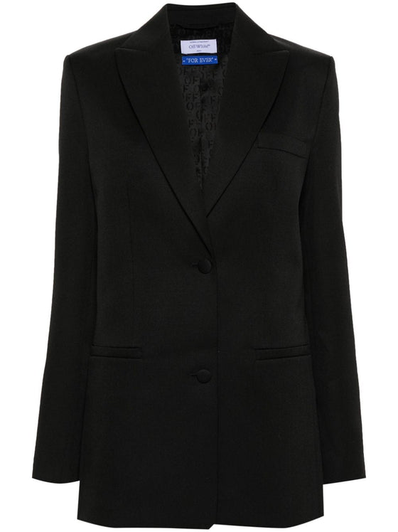 Off White single-breasted virgin-wool blazer