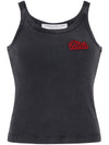 Alessandra Rich Logo ribbed cotton tank top