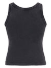 Alessandra Rich Logo ribbed cotton tank top