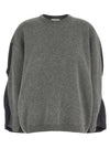 Nude Two-tone Sleeve Sweater