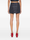 Alessandra Rich Sequin checked tweed mini skirt