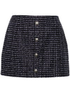 Alessandra Rich Sequin checked tweed mini skirt