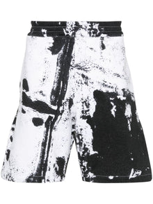  Alexander McQueen paint-splatter cotton shorts