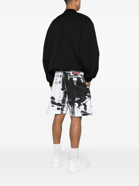 Alexander McQueen paint-splatter cotton shorts