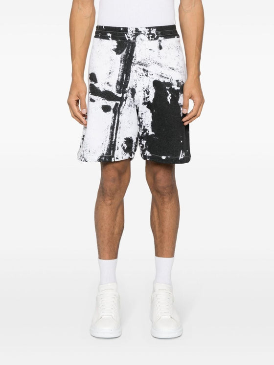 Alexander McQueen paint-splatter cotton shorts