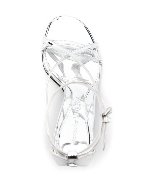 Alexander McQueen Twisted Armadillo 95mm patent sandals
