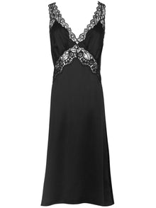  Saint Laurent lace-panel midi dress
