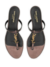 Saint Laurent Cassandre leather thong sandals