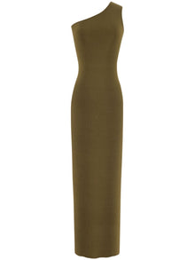  Saint Laurent One shoulder silk dress