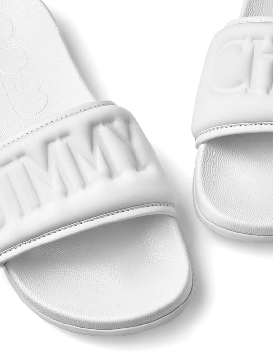 Jimmy Choo Fitz Slides Sandals with Embossed Logo