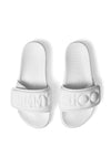 Jimmy Choo Fitz Slides Sandals with Embossed Logo